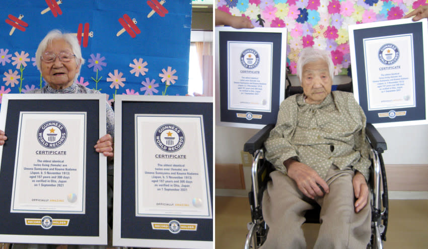 107-year-old Japanese twins certified as world’s oldest