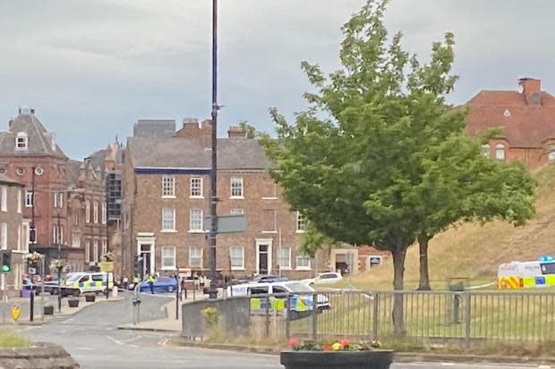 The police cordon in Tower Street near Clifford’s Tower in York Picture: Sonia Blake