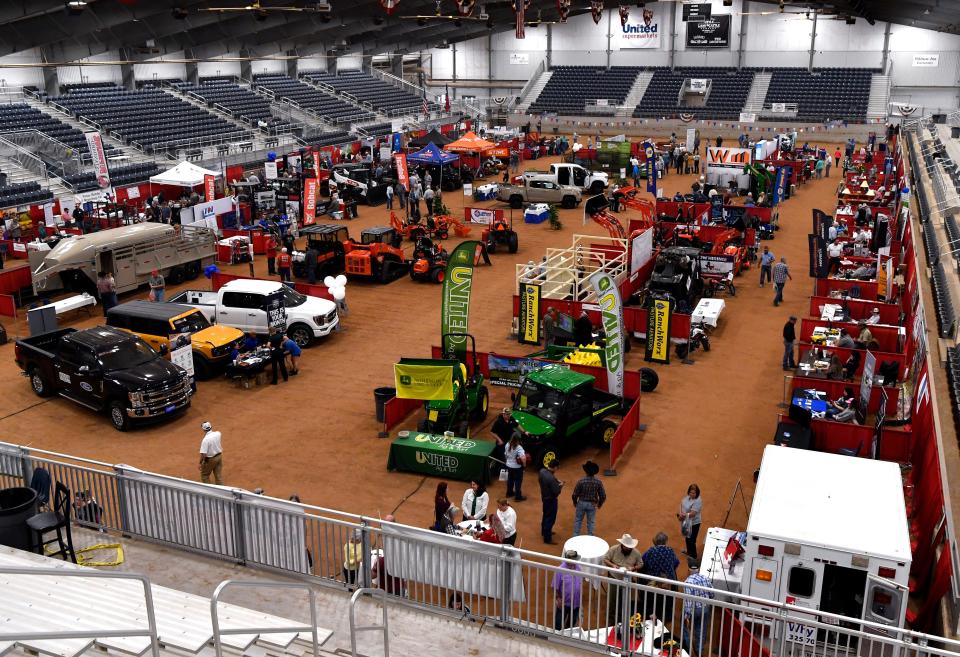 The trade show at the farm and ranch show has moved to the new Taylor Telecom Arena.