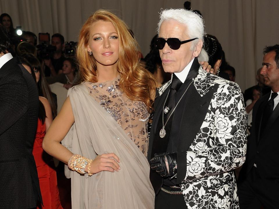 Blake Lively and Karl Lagerfeld