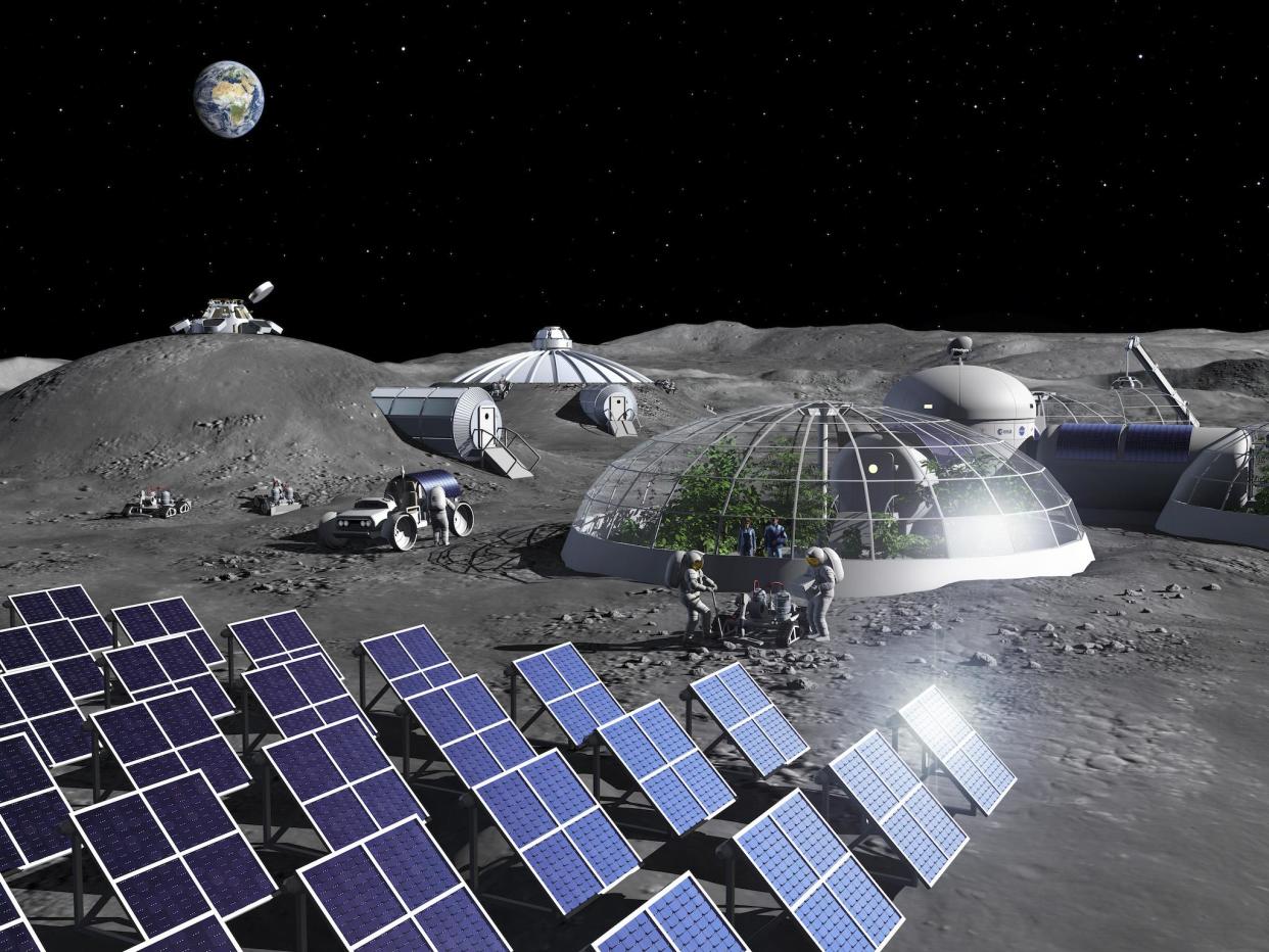 Artist impression of activities in a Moon Base: ESA - P. Carril