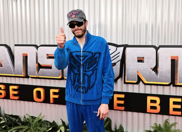 <p>Jamie McCarthy/WireImage</p> Pete Davidson attends Paramount's "Transformers: Rise Of The Beasts" New York Premiere at Kings Theatre on June 05, 2023 in New York City.