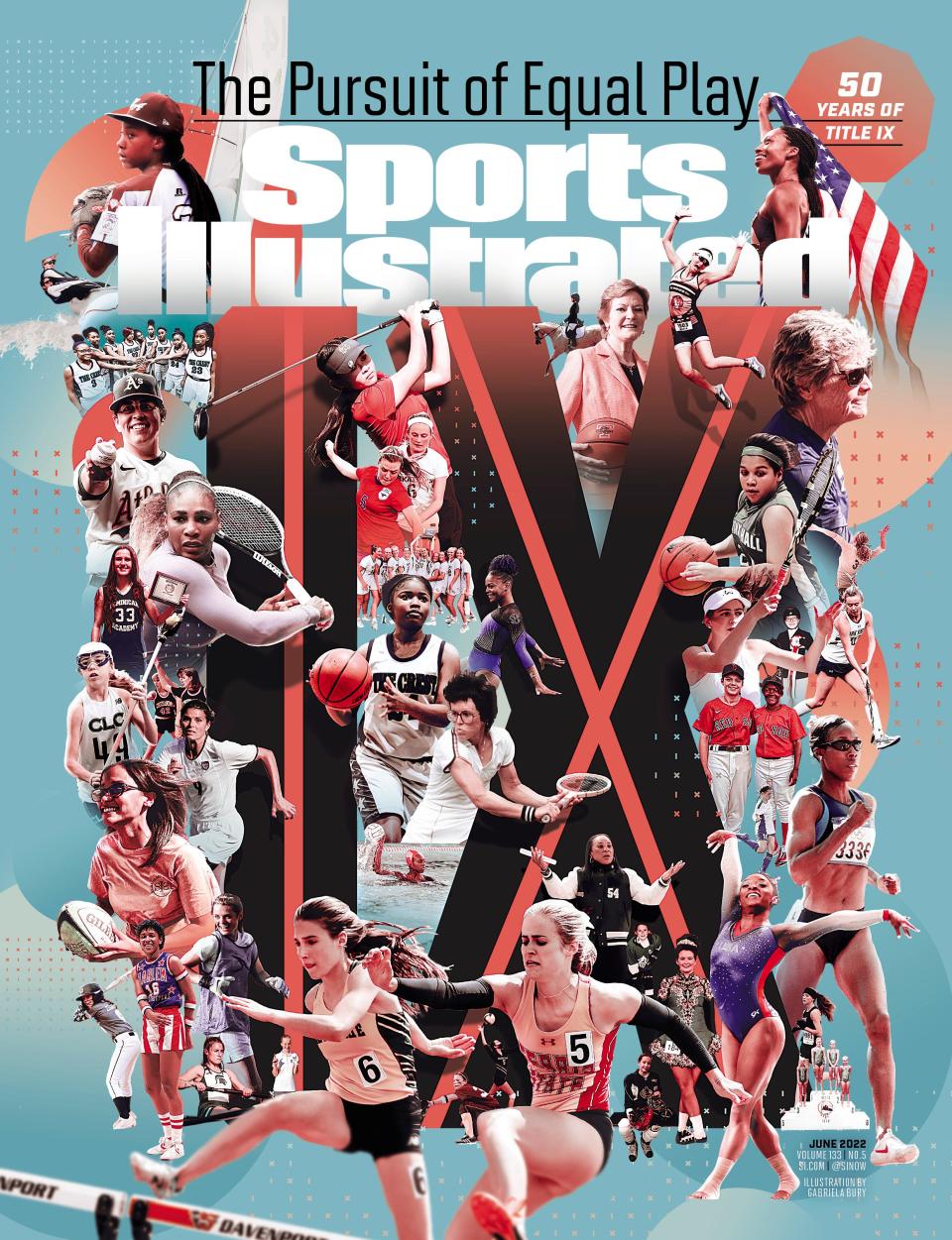 The cover of Sports Illustrated's Title IX issue.