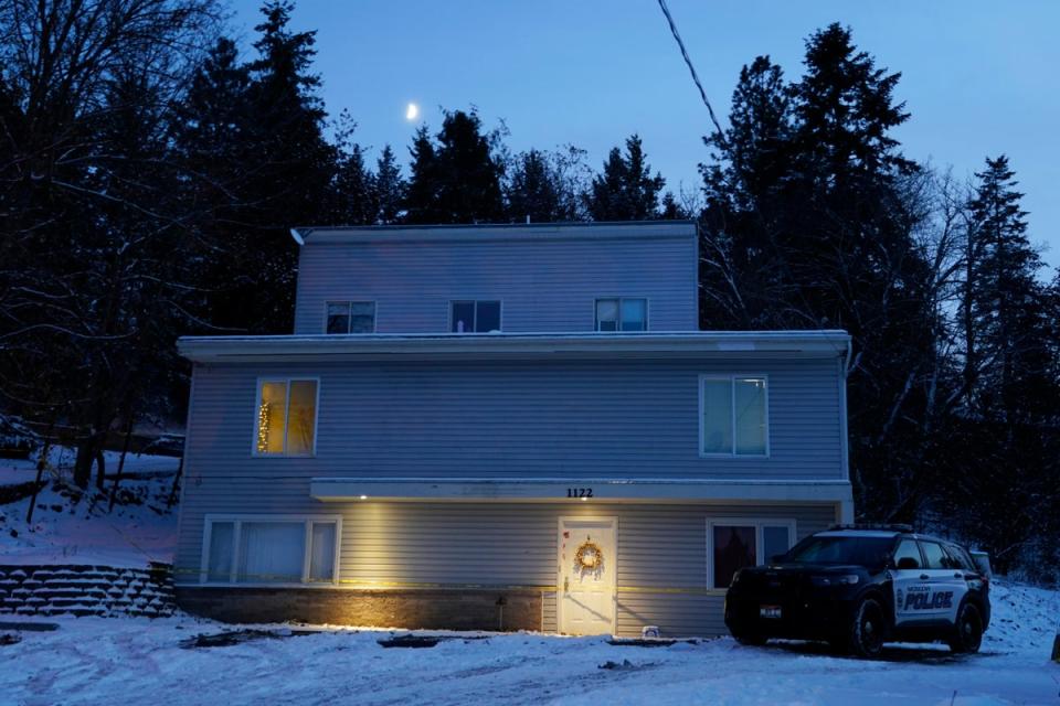 The home where four students were stabbed to death (Copyright 2022 The Associated Press. All rights reserved.)