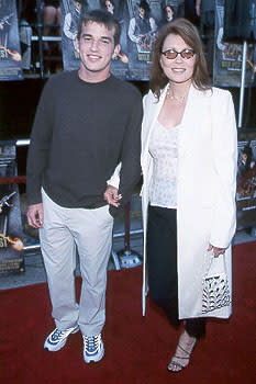 Faye Dunaway , legendary screen presence and star of " Albino Alligator " and " Supergirl ," with her son Liam at the LA premiere for Wild Wild West Photo by Jeff Vespa