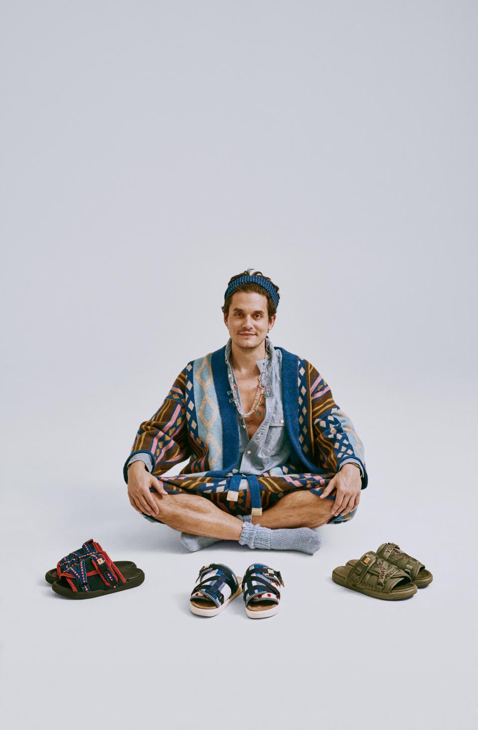 <cite class="credit">Himalayan Gi robe, and pants, by Camp High / Handyman shirt (2018), Christo sandals, and socks, by Visvim / Necklace (2016), by Kapital / Vintage Royal Oak Perpetual Calendar watch (early 1980s), by Audemars Piguet</cite>