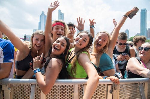 Festivalgoers enjoy Day 1 of the Lollapalooza Music Festival on Thursday, July 29, 2021, at Grant Park in Chicago.