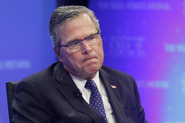 Former Florida governor Jeb Bush (R-FL) addresses the Wall Street Journal CEO Council in Washington December 1, 2014. (Jonathan Ernst/REUTERS)    