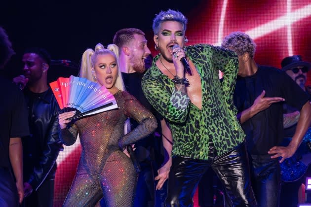 christina-aguilera-adam-lambert-pride-island.jpg 2023 Pride Island - Credit: Astrida Valigorsky/Getty Images