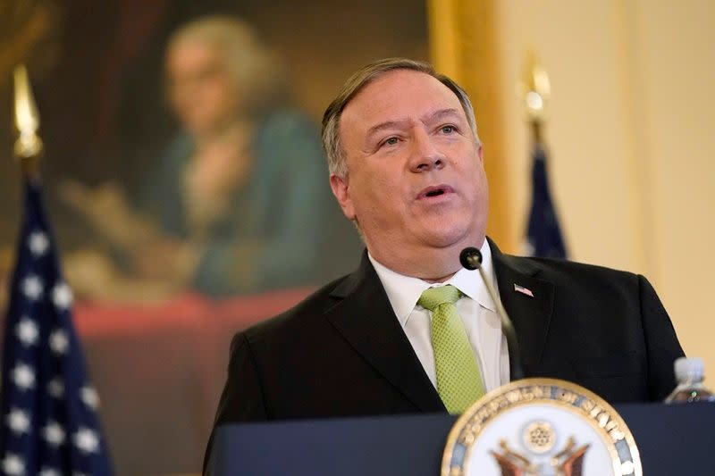 ▲美國國務院15日以國務卿蓬佩奧(Mike Pompeo)名義發出聲明，對6名中港官員實施制裁，以回應港府本月6日對泛民派大抓捕。資料照。（圖／美聯社／達志影像）