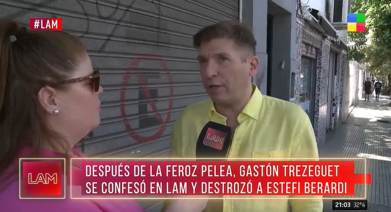 Gastón Trezeguet apuntó contra Estefi Berardi (Foto: captura LAM)