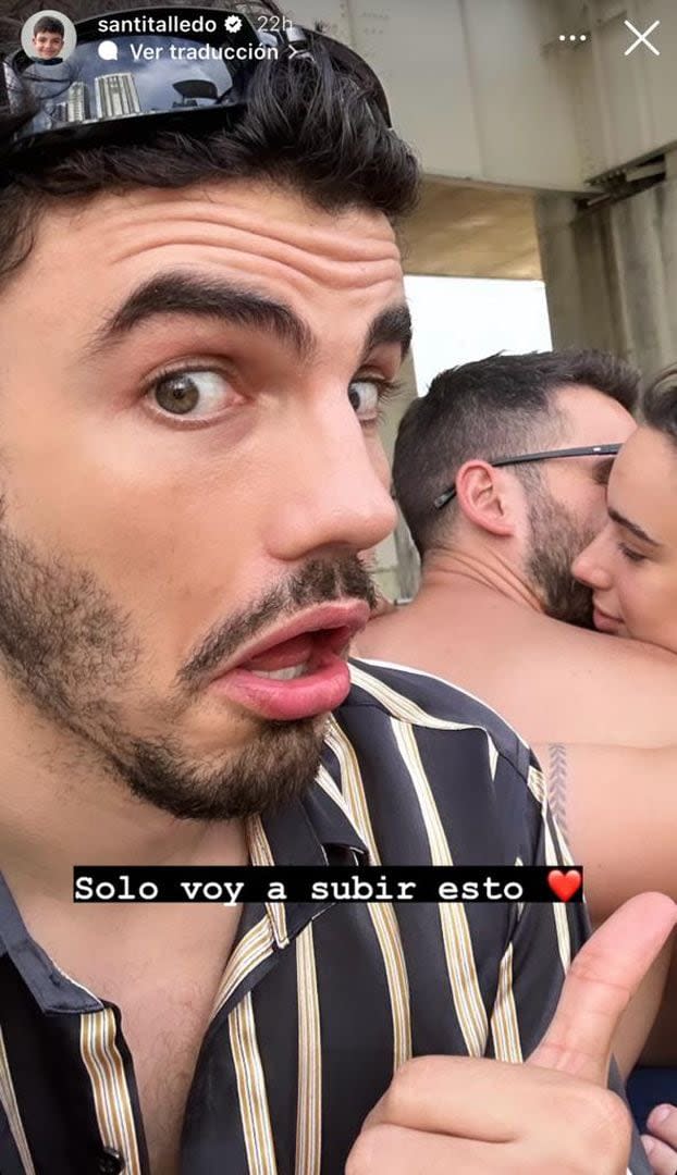 Santi Talledo compartió una foto de Occhiato y Jazmín Peña juntos, antes de que confirmaran su relación (Foto: Instagram @santitalledo)