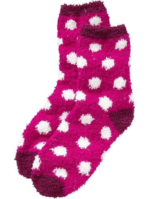 Don't forget the feet! Cold floors are so unpleasant and these are so cute.  <br> <a href="http://oldnavy.gap.com/browse/product.do?vid=1&pid=120820112" target="_blank">Women's Cozy Socks</a>, Old Navy, $2.99