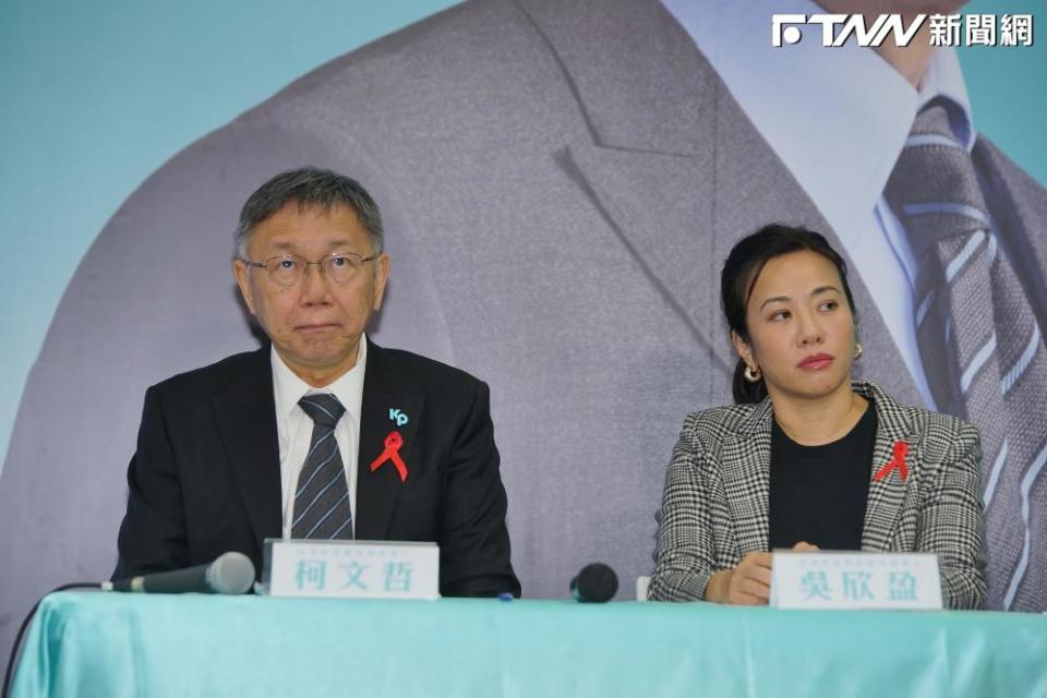 柯盈配登場未見「蜜月行情」，近期民調支持度都墊底。柯文哲昨日受訪仍說會讓吳欣盈「正常發揮」。（圖／記者盧逸峰攝）