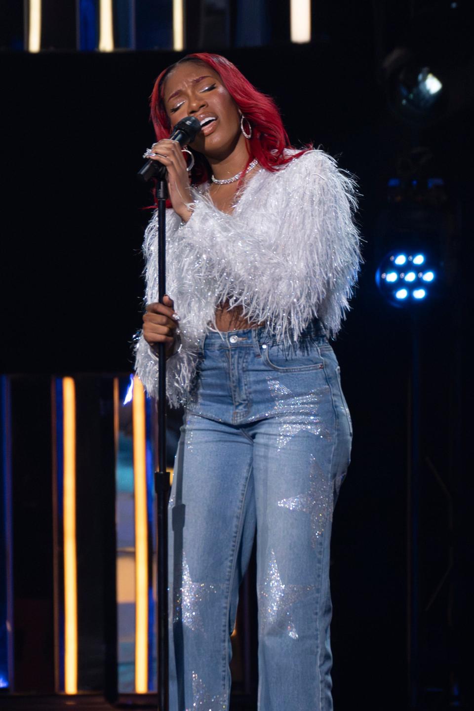 Madaí Chakell performs during "Hollywood Week's" "Idol Arena" on Season 22, Episode 6, of "American Idol."