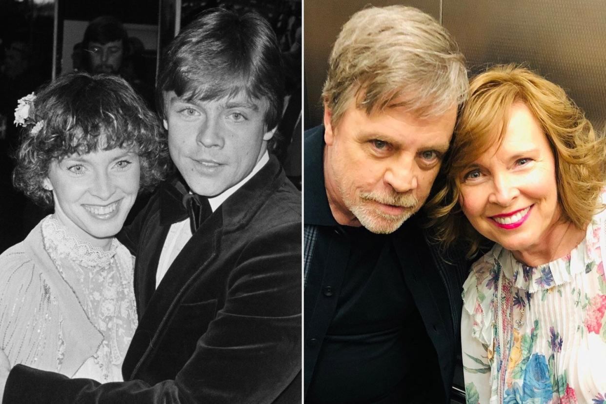 American actor Mark Hamill and his wife Marilou York attend the royal premiere of 'The Empire Strikes Back' at the Odeon Leicester Square, London, UK, 20th May 1980. (Photo by Seymour/Evening Standard/Hulton Archive/Getty Images); https://www.instagram.com/p/CoiGcIzOYTI/?hl=en. Mark Hamill/Instagram
