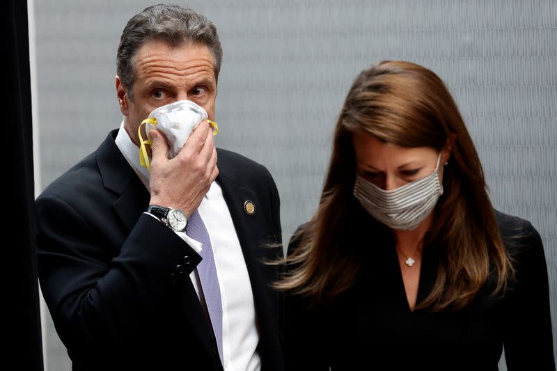 FILE PHOTO: New York Governor Andrew Cuomo holds daily briefing during outbreak of the coronavirus disease (COVID-19) in Valhalla