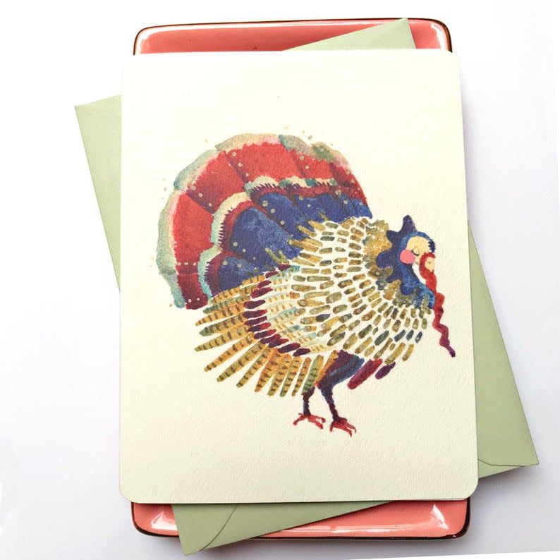 7) Hand-painted Turkey Card