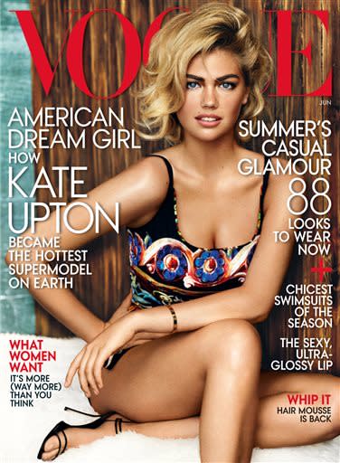 Kate Upton en la portada de Vogue (junio 2013) / Foto: AP