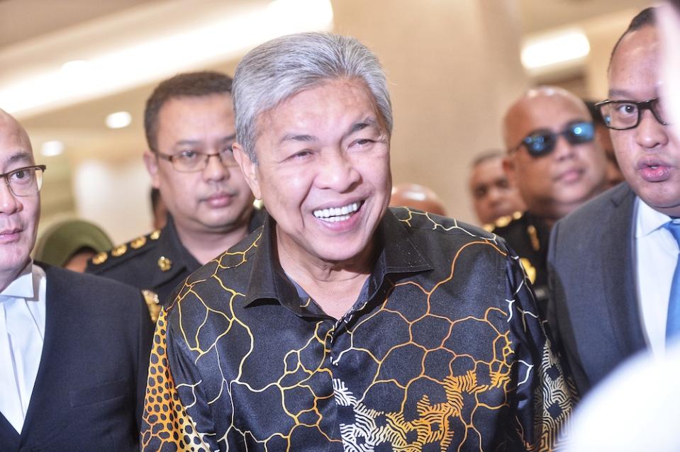 Datuk Seri Ahmad Zahid Hamidi arrives at the Kuala Lumpur High Court June 26, 2019. — Picture by Shafwan Zaidon