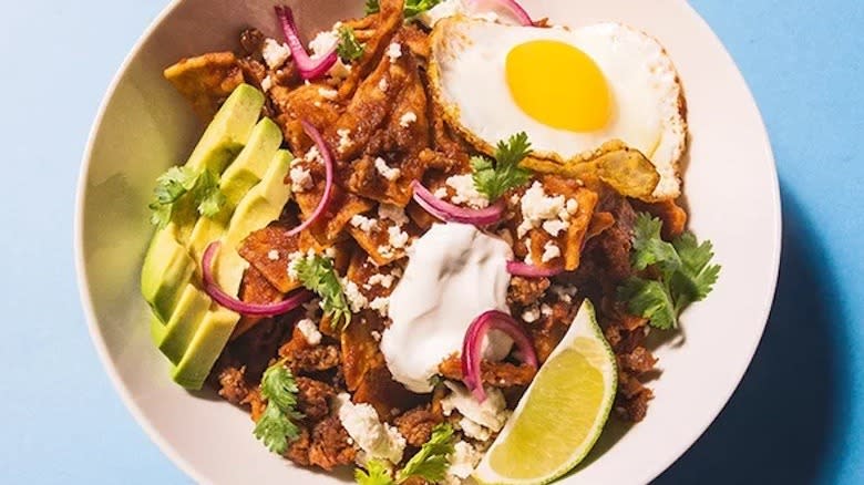 Chilaquiles on plate