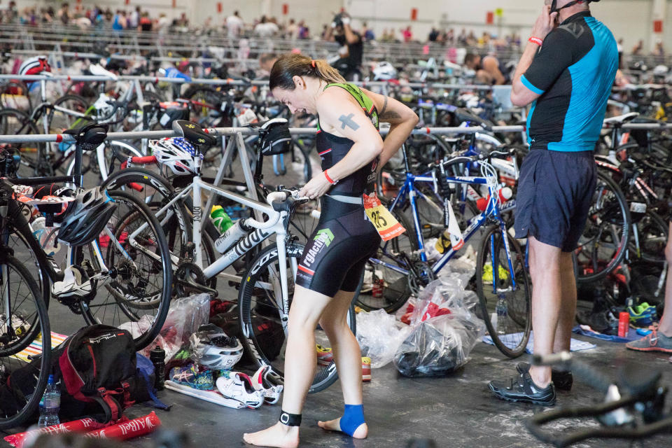 Mel C took part in the London triathlon in 2006. (Getty Images)