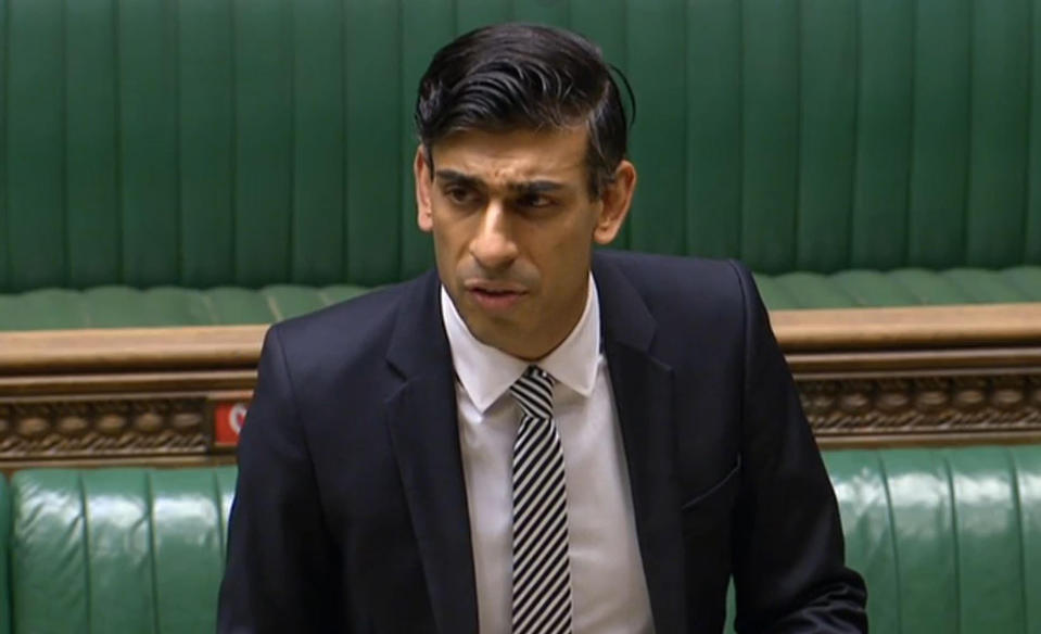 Chancellor of the exchequer Rishi Sunak giving a statement on the economy in the House of Commons, London. Photo: House of Commons/PA via Getty