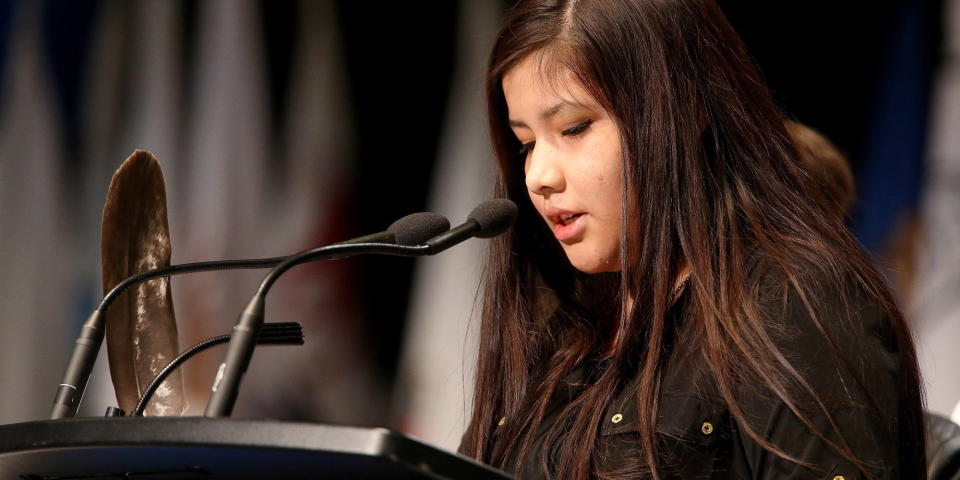 Rinelle Harper, <a href="http://www.huffingtonpost.ca/2014/12/09/rinelle-harper-inquiry-missing-murdered-women-afn_n_6295530.html" target="_blank">a 16-year-old Aboriginal woman who was assaulted and narrowly managed to escape with her life</a>, made a speech to the Assembly of First Nations last week. Her ordeal has called renewed attention the hundreds of missing and murdered aboriginal women in the country, and her bravery in being publicly identified helped arrest the men who allegedly attacked her.