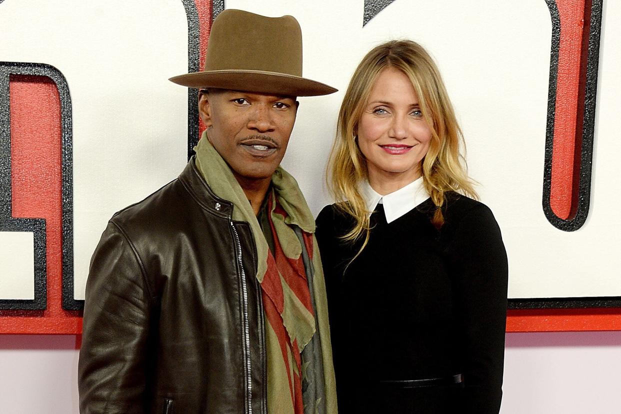 LONDON, ENGLAND - DECEMBER 16: Jamie Foxx and Cameron Diaz attend a photocall for "Annie" at Corinthia Hotel London on December 16, 2014 in London, England. (Photo by David M. Benett/WireImage)