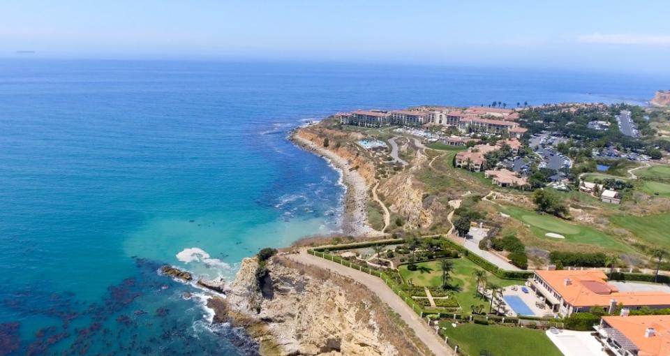 An aerial view of Rancho Palos Verdes, the wealthiest retiree town in America, according to the report. jovannig – stock.adobe.com