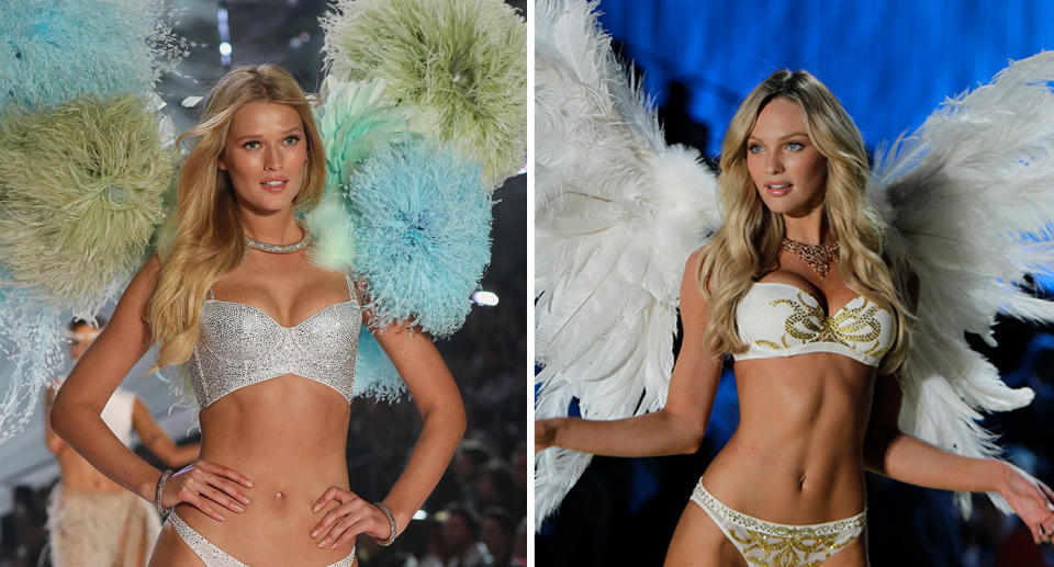 Victoria's Secret models in lingerie