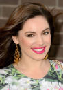 Kelly Brook wore her pink lipstick with a floral dress. <br><br>[Rex]