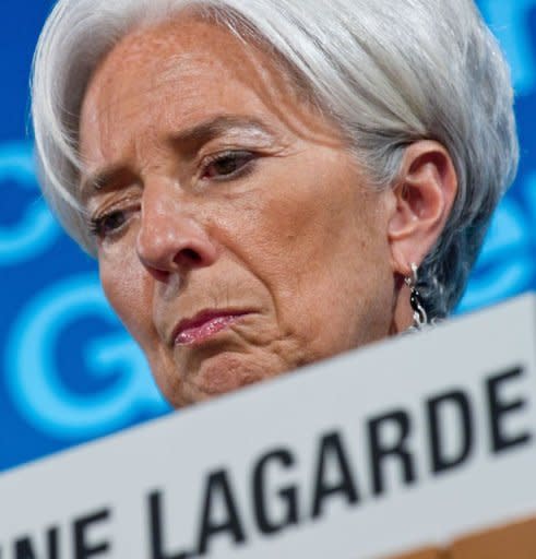 International Monetary Fund Managing Director Christine Lagarde listens to a question during the IMF/World Bank Annual Spring Meetings in Washington, DC. The IMF raised $430 billion in new funds for crisis intervention