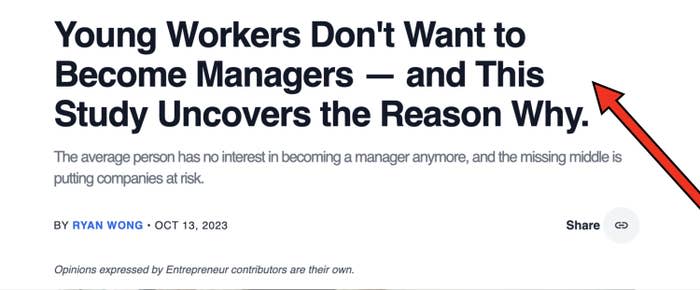 "Young Workers Don't Want to Become Managers"