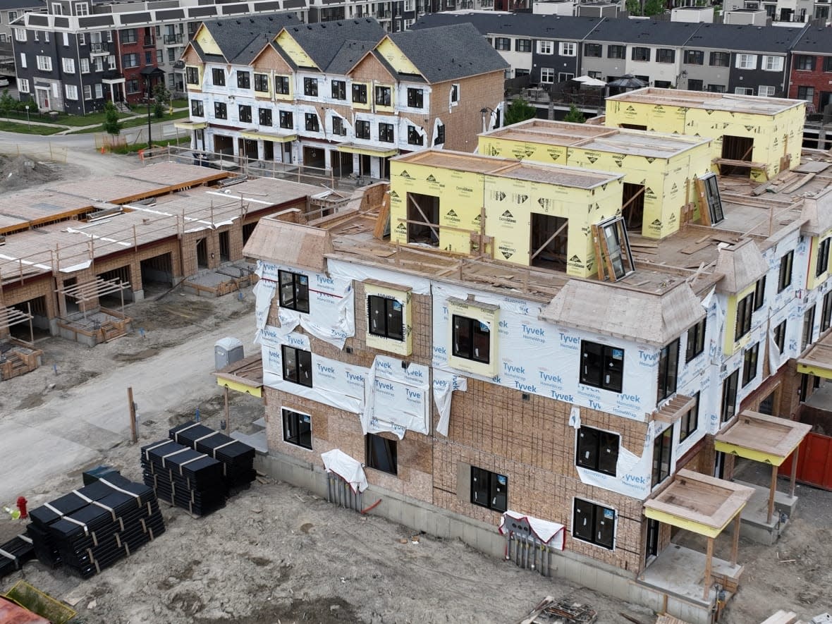 New homes under construction are shown here in Whitchurch-Stouffville, Ont. last June. Ontario's planners say they want to be part of the process as Ontario finalizes Bill 23, its controversial housing legislation.  (Patrick Morrell/CBC - image credit)