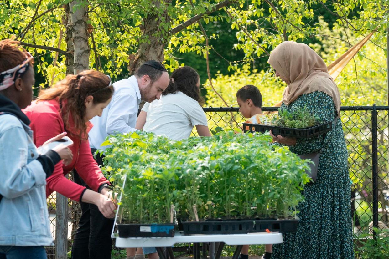 Shoppers at the annual plant sale at City Green in Clifton, NJ on Thursday May 11, 2023. City Green is a not for profit organization on a 5 acre farm which provides fresh vegetables to food deserts, an educational center and more.