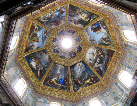 FILE PHOTO - A view shows the ceiling of the Chapel of the Princes, part of the Medici Chapels at the Basilica of San Lorenzo in Florence October 15, 2014. REUTERS/Regis Duvignau/File Photo