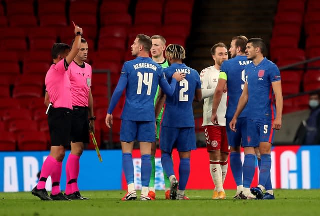 Reece James remains part of Southgate's squad despite his red card against Denmark in October