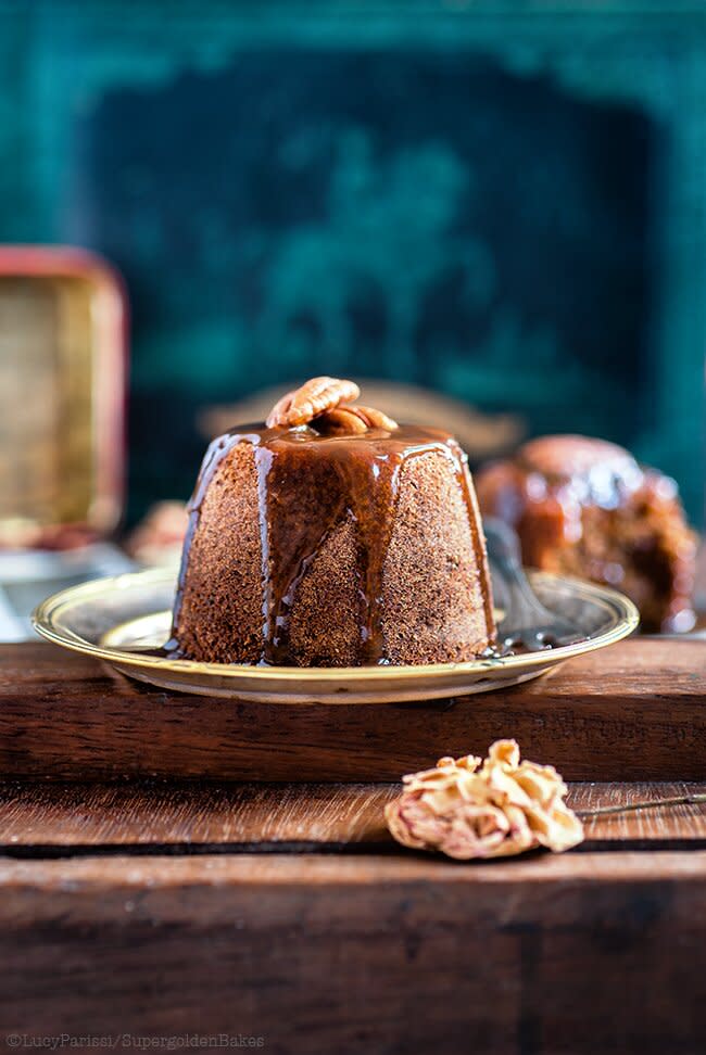 Date and Ginger Sticky Toffee Puddings With Brandy Toffee Sauce