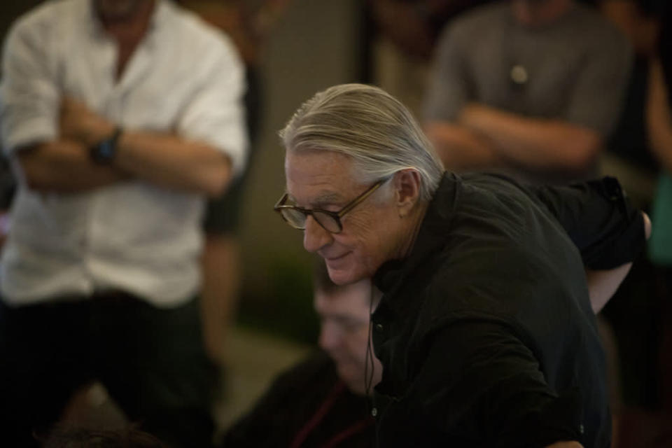 Director Joel Schumacher on the set of Netflix's "House of Cards."<br><br> <a href="http://tv.yahoo.com/features/top-notch-tv/" data-ylk="slk:More Top-Notch TV;elm:context_link;itc:0;sec:content-canvas" class="link ">More Top-Notch TV</a>