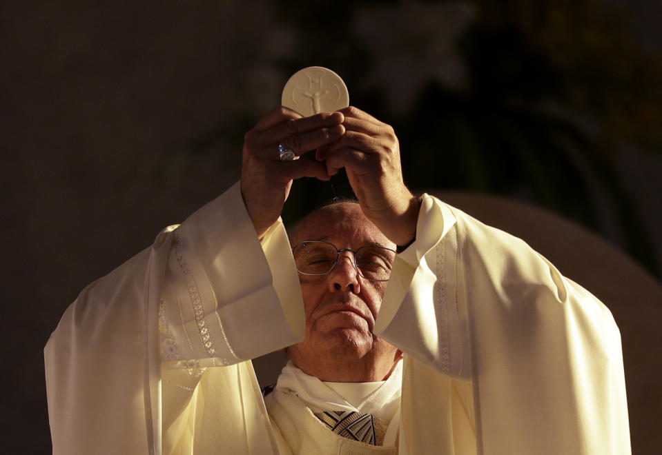 Pope Francis during mass