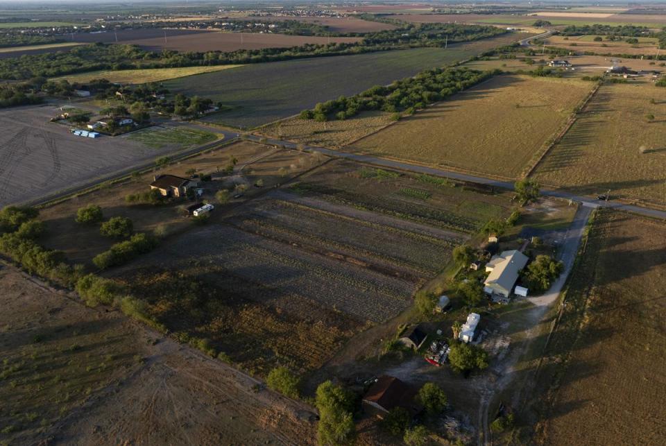 An aerial view of Yahweh’s All Natural Farm and Gardens in Harlingen on June 15, 2024.