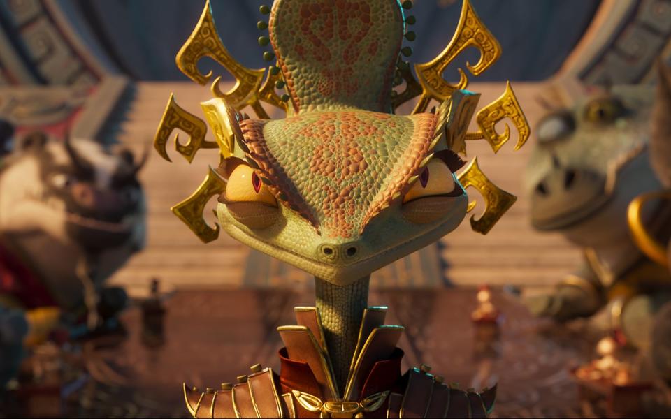 Das Chamäleon, eine gefährliche Gestaltwandlerin, bedroht das Tal des Friedens mit ihren Plänen. (Bild: 2024 DreamWorks Animation)
