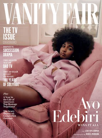 <p>Renell Medrano/Vanity Fair</p> Ayo Edebiri on the cover of 'Vanity Fair's June 2024 issue