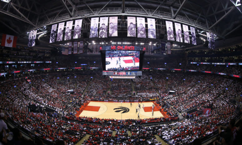 A general view of the Toronto Raptors court.