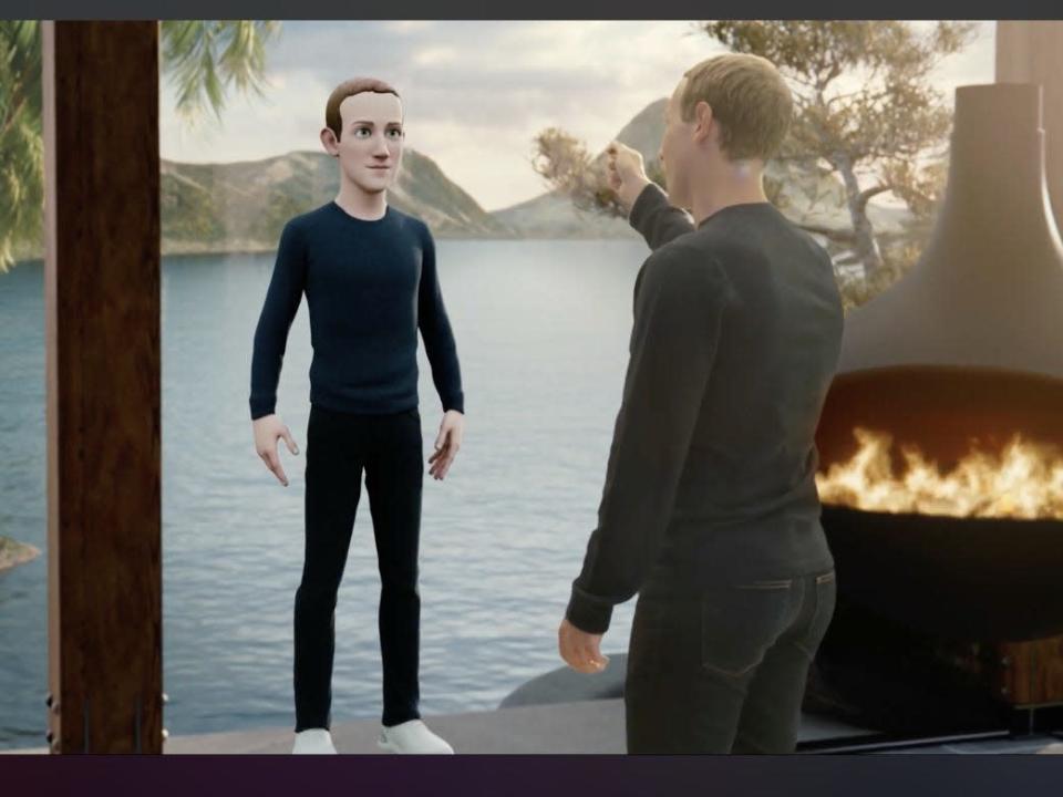 Mark Zuckerberg showing his 'metaverse' avatar during Connect 2021