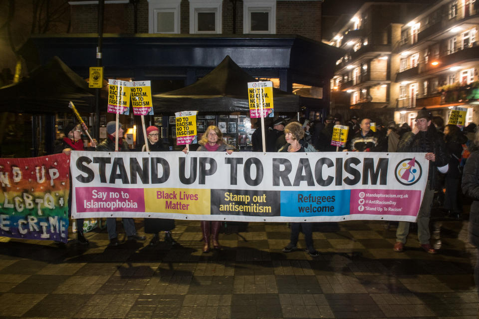 El debate sobre el racismo y el fascimo sigue vivo en Gran Bretaña. Imagen de una protesta de activistas el 26 de enero de 2020 en Londres, Inglaterra. (Guy Smallman/Getty images)