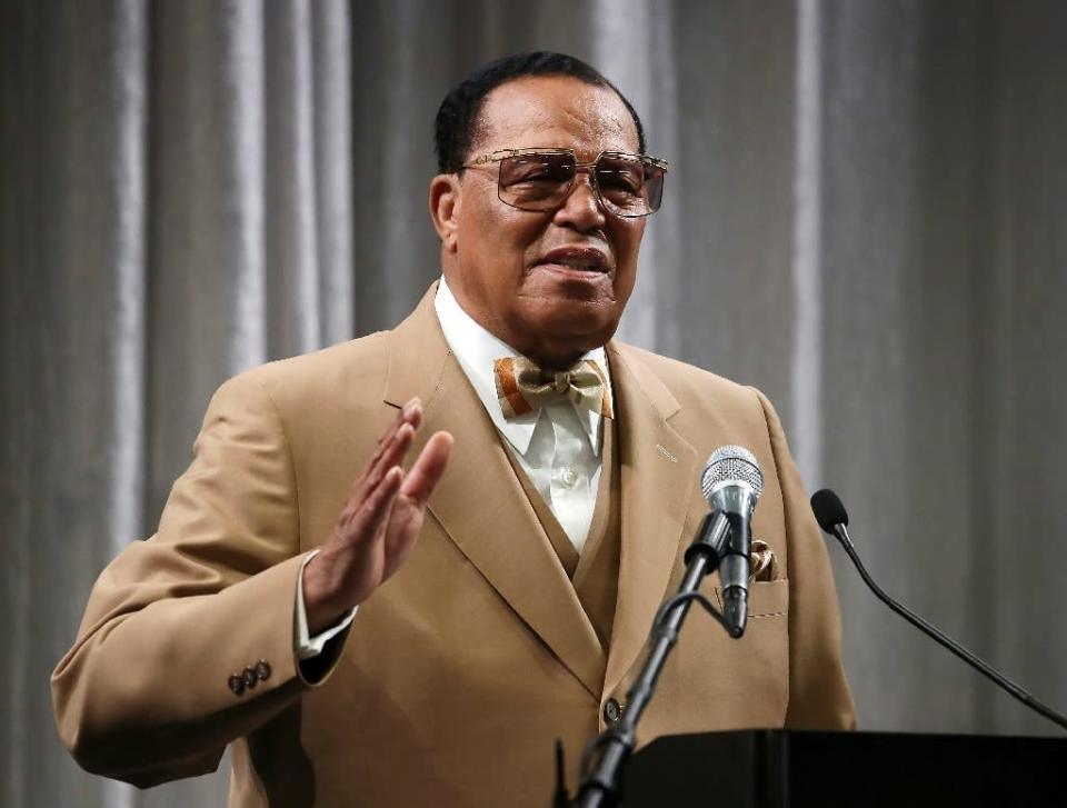 Nation of Islam leader Louis Farrakhan was banned by Facebook in a crackdown by the social media giant on individuals and groups promoting hateful content (AFP Photo/MARK WILSON)
