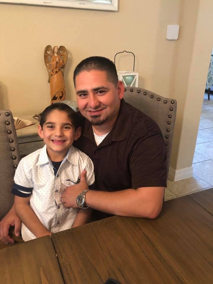 Texas father Joe Vega is proud of his 6-year-old son Jace for saluting members of the U.S. Navy at the airport. (Photo: Courtesy of Joe Vega)