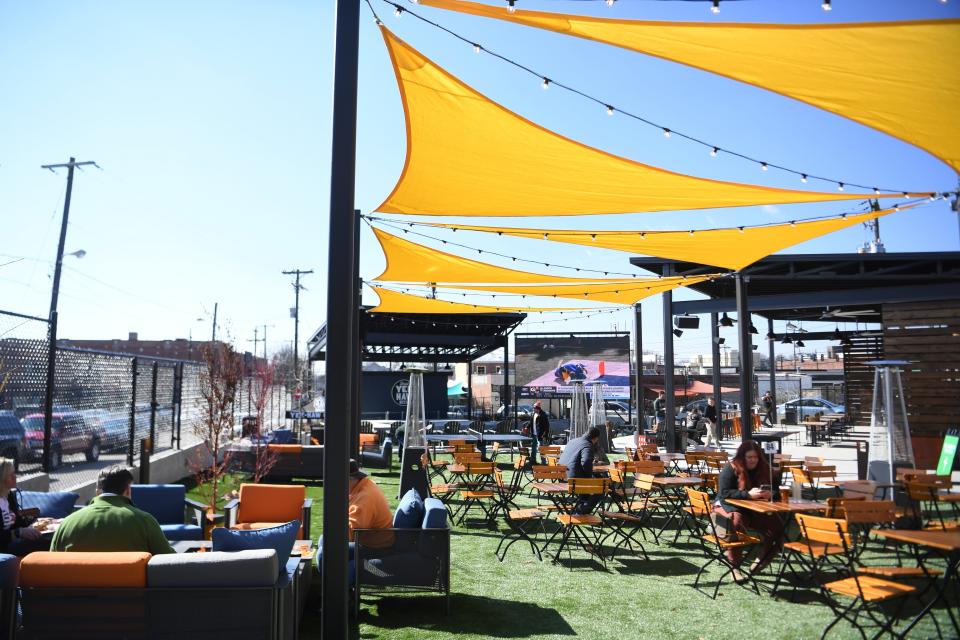 The outdoor area at Yee-Haw Brewing Co. is seen at their new Knoxville location, Friday, Feb. 3, 2023.